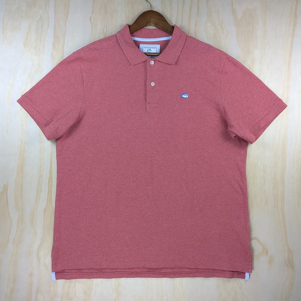 Southern Tide Men's XL Skipjack Polo Shirt Heathered Red Stretch Prep